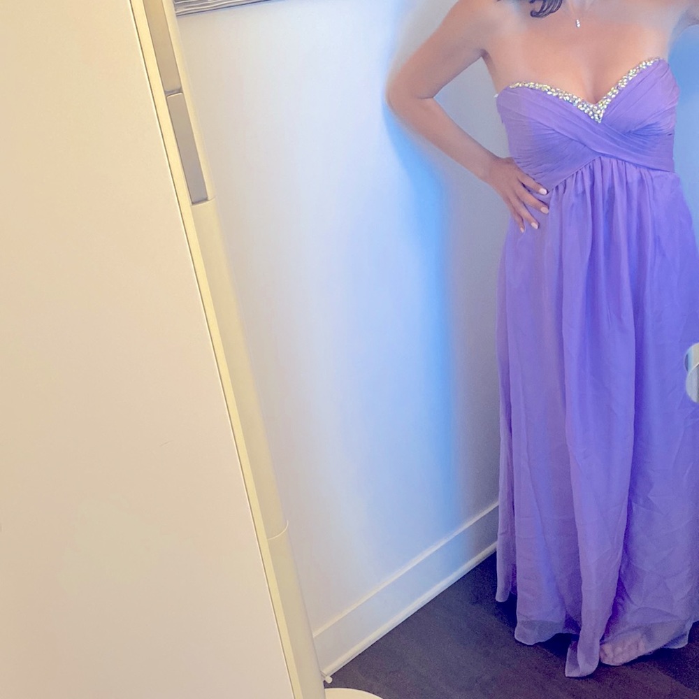Haut Couture Dress - Hand Beaded - Lilac Colour